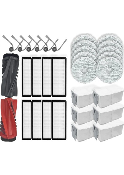 Qrevo Curv / P20 Pro Vakum Parçaları Ana Silindir Yan Fırça Hepa Filtre Paspas Bezi Toz Torbaları Aksesuarları (Yurt Dışından)