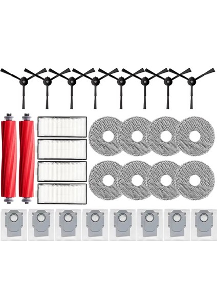 Qreve Pro/qreve Maxv/qreve S Robot Süpürge Aksesuarları Yedek Ana Yan Fırçalar Paspas Bezleri Filtreler Toz Torbaları (Yurt Dışından)
