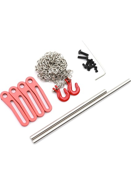 Rc Araba Yükseltme Ayarlanabilir Ön ve Arka Tamponlar Kiti 1/10 SCX10 Trx4 Lcg Parçaları Kırmızı (Yurt Dışından)
