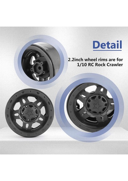 4 Adet Plastik Beadlock 2.2 Tekerlek Göbeği Jantları 1/10 Rc Paletli Araba Eksenel SCX10 Wraith Capra RR10 Trx4 D90 (Yurt Dışından)