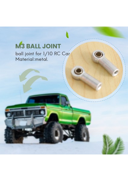 10 Adet Metal M3 Bağlantı Rot Ucu Bilyalı Bağlantı Parçası 1/10 Rc Araba Tırmanma Axıal SCX10 D90 D110 CC01, Gümüş (Yurt Dışından)