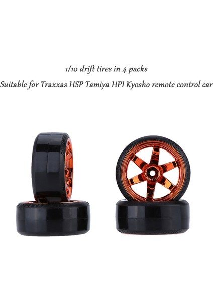 4 Adet Drift Araba Lastiği Jant Sert Lastik 1/10 Drift Rc Beyaz (Yurt Dışından)