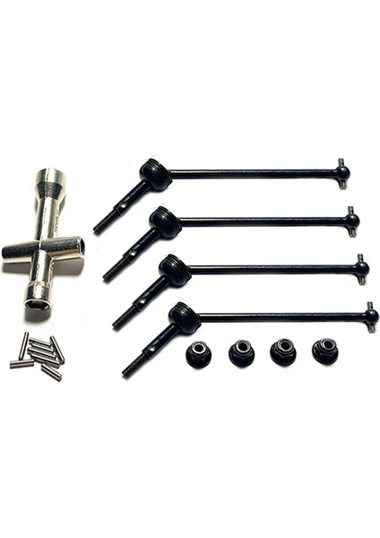 144001 144010 124007 124016 124019 124018 Rc Araba Yükseltme Parçaları Için 4 Adet Metal Tahrik Mili ve Tekerlek Somunu, Siyah (Yurt Dışından)