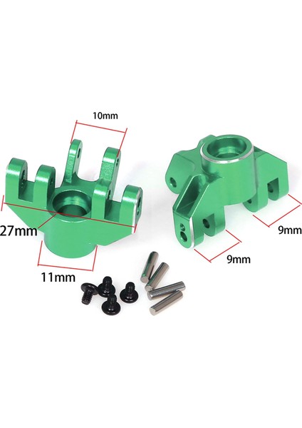 Rc Araba Yükseltme Ön Direksiyon Kupası Kiti 1/18 Mini Fırçalanmış Parçalar Yeşil (Yurt Dışından)