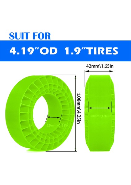 4 Adet 1.9in Silikon Kauçuk Lastik Tekerlek Ekleme Köpüğü 1/10 Rc Paletli Araba Trx4 Eksenel SCX10 Pro/capra /gen8/ Kırmızı (Yurt Dışından) modelleri