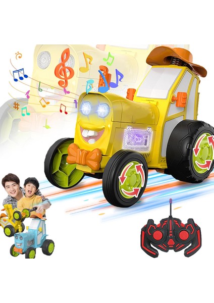 Çılgın Zıplayan Araba, 360° Dönen Uzaktan Kumandalı Araba, Kablosuz Uzaktan Dans Eden Gösteri Arabası, Hafif Müzikli Sallanan Yuvarlanan Elektrikli Çocuk Oyuncak Tren Erkekler/kız (Yurt Dışından)