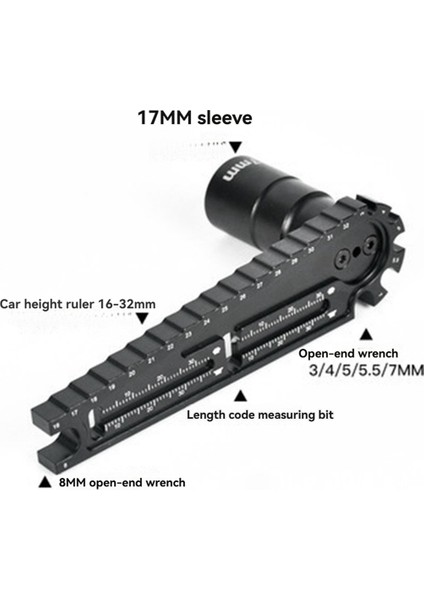 Çok Işlevli 17MM 8mm Altıgen Somun Montaj Aleti Araç Yükseklik Ayar Anahtarı Vida Uzunluğu Ölçümü Rc Araba Için (Yurt Dışından)