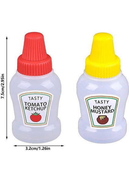 2 Adet Mini Domates Ketçap Şişesi Taşınabilir Sos Salata Sıkılabilir Şişe Küçük Bento Bal Şişesi Depolama Öğle Yemeği Kutusunda Mutfak Aksesuarları (Yurt Dışından)