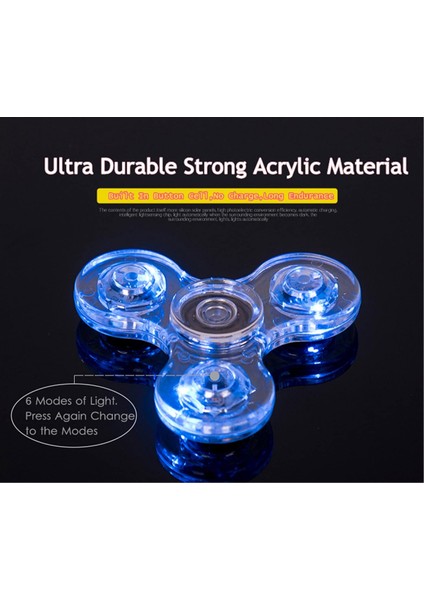 Fidget Spinner, 2 Paket LED Işık Up Fidget Oyuncakları Kristal Parmak Oyuncak El Fidget Spinners-Sıkıntıyı Azaltmak Için Çocuklar Dehb, Anksiyete (Mavi ve Beyaz) (Yurt Dışından)