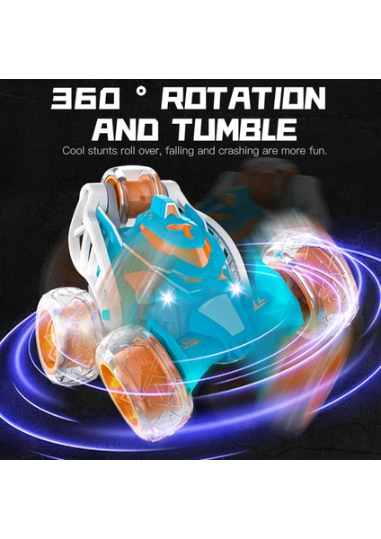 Uzaktan Kumandalı Araba, Rc Dublör Araba 360° Işıklı Müzikli Dönen Twister, Sprey Buharlı Rc Araba Oyuncak, 4 5 6 7 8-12 Yaşındaki Erkekler ve Kızlar Için Şarj Edilebilir Uzaktan (Yurt Dışından)