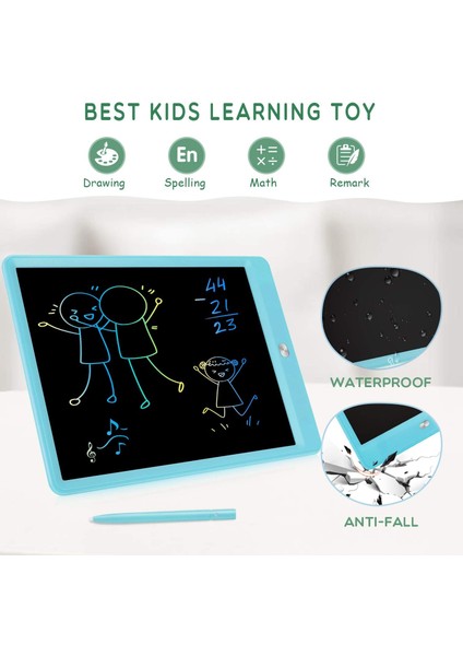 Saytay LCD Yazma Tableti Doodle Kurulu, 10 Inç Renkli Çizim Tableti Yazma Pedi, Kız Hediyeler Oyuncaklar 3 4 5 6 7 Yaşındaki Kız Erkek (Mavi) ST-001 (Yurt Dışından)