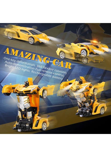 Uzaktan Kumandalı Araba - Robot Rc Arabaları Dönüştürün Tüm Leri Içerir: Tek Tuşla Deformasyon ve 360 Derece Dönen Sürüklenme, Erkekler/kızlar Için Mevcut Noel Doğum Günü Hediy (Yurt Dışından)