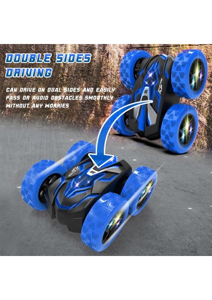 Uzaktan Kumandalı Araba, Rc Dublör Araba, 2.4ghz Çift Taraflı Sürüş Dublör Araba, 4WD 360° Döner Işıklarla Dönen ve Ayakta Sürüş, Çocuklar Için Oyuncaklar 6+ Yaşındaki Erkek Kız, N (Yurt Dışından)