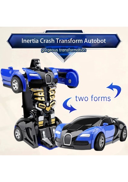 Çocuk Dönüşüm Araba Oyuncak Araba Çarpışma Atalet Tek Tıklamayla Dönüşüm Robot Araba Oyuncak (Yurt Dışından)