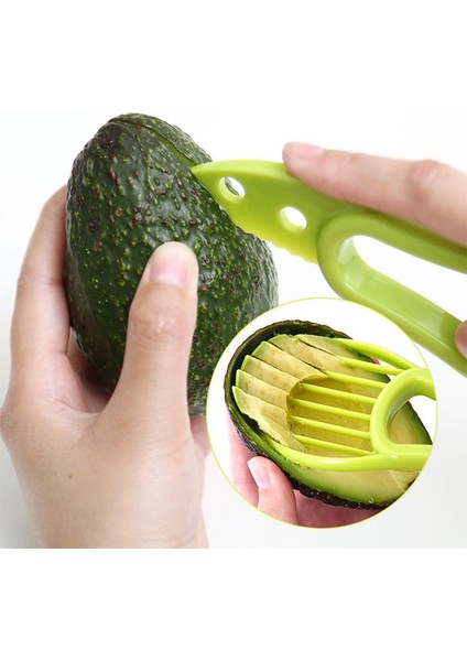 Yeşil 3 In 1 Avokado Dilimleyici Shea Tart Tereyağı Meyve Soyucu Kesici Hamuru Ayırıcı Plastik Bıçak Mutfak Sebze Araçları Mutfak Aletleri (Yurt Dışından) fiyatları
