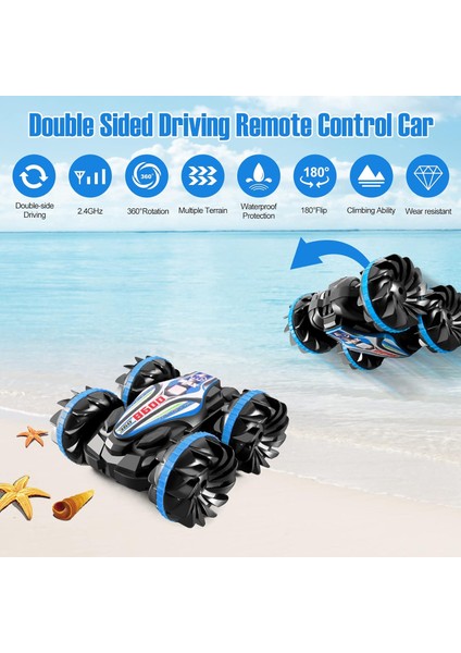 Çocuklar Için Amfibi Rc Araba - 2.4 Ghz Uzaktan Kumandalı Tekne Oyuncakları Erkekler Için Su Geçirmez Rc Canavar Kamyon Plaj Oyuncakları Araba Açık Havuz Su Oyuncak Çocuklar Için (Yurt Dışından)