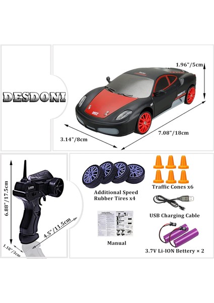 Uzaktan Kumandalı Araba Rc Drift Araba 2.4ghz 1:24 Ölçekli 4WD 15KM/H Yüksek Hızlı Model Araç LED Işıklı Sürüklenen Lastik Yarışı Spor Oyuncak Araba Yetişkinler Için Erkek Kız Çocu (Yurt Dışından) fırsatları