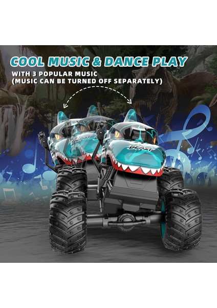 Canavar Kamyon Oyuncakları, Erkek Çocuklar Için 2,4 Ghz Rc Canavar Kamyonlar, Işıklı ve Müzikli 1:20 Dinozor Uzaktan Kumandalı Araba, Gösteri Özellikli Uzaktan Kumandalı Kamyon, 36 (Yurt Dışından) modelleri