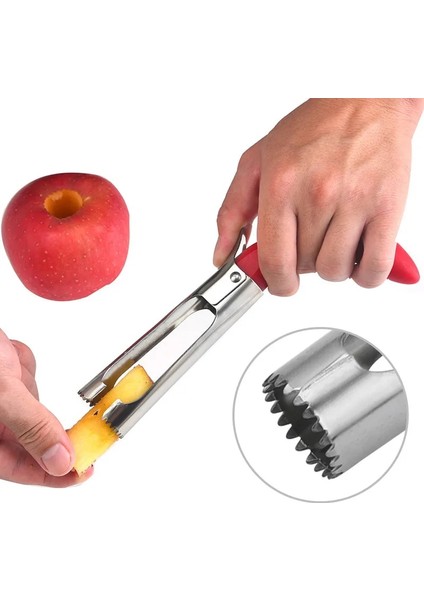 Qhq Siyah Paslanmaz Çelik Elma Oyacağı Mutfak Bıçağı Çok Fonksiyonlu Oyacağı Uygun Mutfak Gadget Meyve Oyacağı Tart Hamuru Ayırıcı (Yurt Dışından)