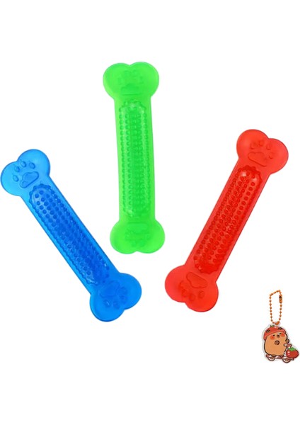 3 Parçalı Set Evcil Kedi Çiğneme Oyuncakları Kauçuk Kemik Oyuncak Çiğneme Köpek Diş Fırçası Köpek Yavrusu (Yurt Dışından)