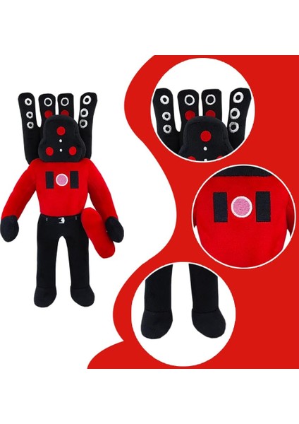 Boutiques Skibidi Tuvalet Konuşmacı Patronların Sesi Peluş Titan Sesli Oyuncaklar Kameraman Bebeği Korku Oyunu Eğlenceli ve Tuhaf Üçlü Kameraman Yumuşak Peluş (Stp-Kırmızı) (Yurt Dışından) modelleri
