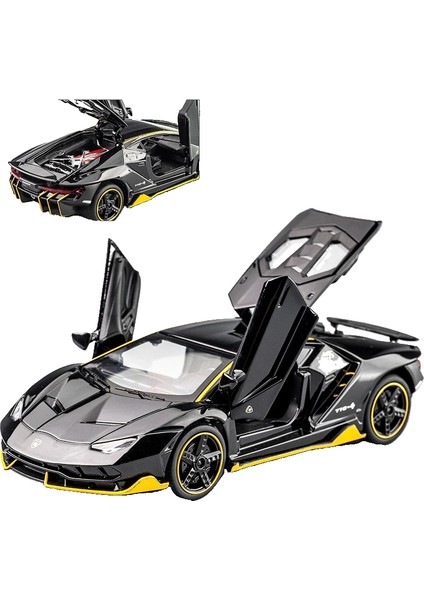 1:32 Lamborghini LP770-4 750 Alaşım Spor Araba Modeli Döküm Metal Geri Çekmeli Ses ve Işık Araba Modeli (Yurt Dışından)