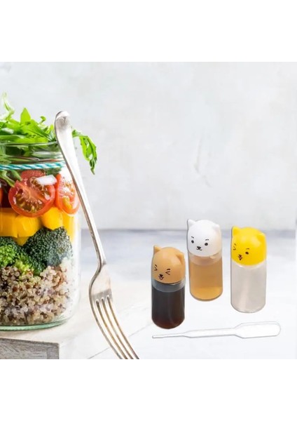 2 Paket 2/3 Adet Mini Baharat Sos Şişesi Taşınabilir Domates Ketçap Şişesi Salata Sosu Kabı Bento Yemek Kabı Mutfak Kavanozları (Yurt Dışından)