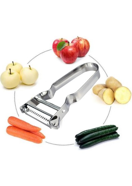 Gümüş Soyucu Paslanmaz Sebze Meyve Hız Patates Çelik Spud Mutfak Yemek ve Bar Jel Ceket Soyucu Mutfak Aksesuarları Mutfak Aletleri (Yurt Dışından) fırsatları