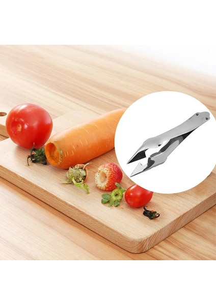 01 Çilek Soyucu Klipler Meyve Soyucu Ananas Tart Dilimleme Kesici Paslanmaz Çelik Mutfak Bıçağı Alet Ananas Dilimleme Klipleri (Yurt Dışından)