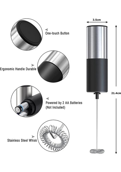 Siyah ve Bakır Lmetjma Elektrikli Süt Köpürtücü Mini Foamer Kahve Makinesi Yumurta Çırpıcı Çikolata Cappuccino Karıştırıcı Taşınabilir Blender KC0470 (Yurt Dışından)
