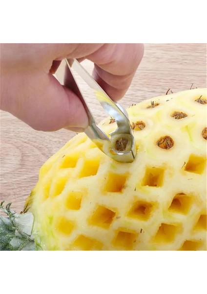 01 Çilek Soyucu Klipler Meyve Soyucu Ananas Tart Dilimleme Kesici Paslanmaz Çelik Mutfak Bıçağı Alet Ananas Dilimleme Klipleri (Yurt Dışından)