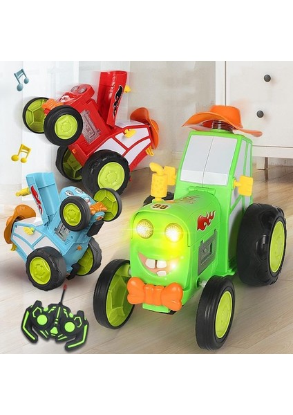 Çılgın Zıplayan Araba, Dans Eden Gösteri Arabası, Kablosuz Uzaktan Kumandalı Araba, Hafif Müzik Sallanan Taklalanan Elektrikli Çocuk Oyuncak Tren (Mavi) (Yurt Dışından) modelleri