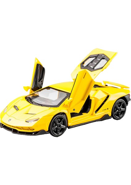 1:32 Lamborghini LP770-4 750 Alaşım Spor Araba Modeli Döküm Metal Geri Çekmeli Ses ve Işık Araba Modeli (Yurt Dışından)