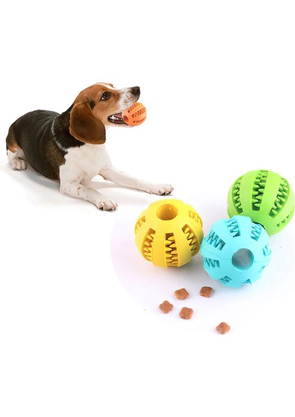 Köpek Topu Oyuncak Interaktif Elastik Köpek Çiğneme Oyuncağı Diş Temizleme Lastiği 7cm (Yurt Dışından)
