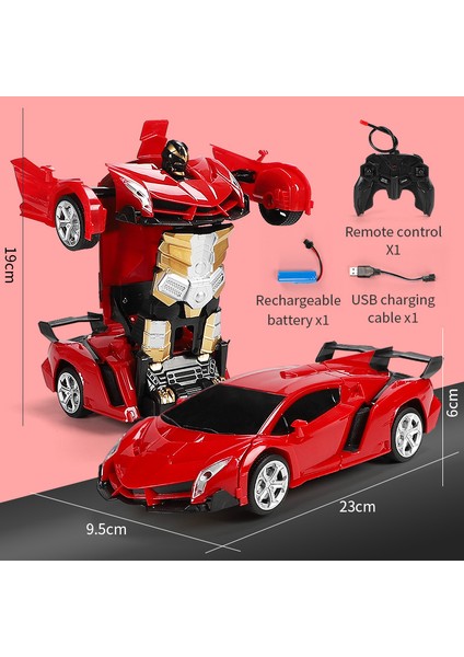 Ikisi Bir Arada Elektrikli Uzaktan Kumandalı Araba Dönüşüm Robotu Tek Tuşla Dönüşüm Araba Dış Mekan Uzaktan Kumandalı Spor Araba (Yurt Dışından)