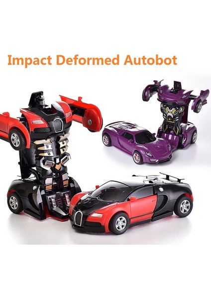 Çocuk Dönüşüm Araba Oyuncak Araba Çarpışma Atalet Tek Tıklamayla Dönüşüm Robot Araba Oyuncak (Yurt Dışından)