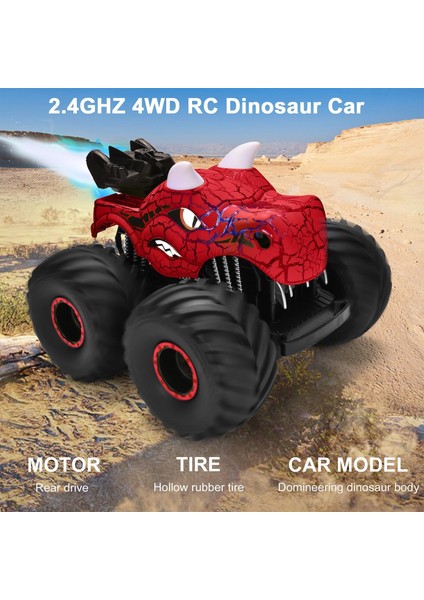 Erkek Çocuklar Için Uzaktan Kumandalı Dinozor Araba Oyuncakları, Spreyli, Işıklı, Sesli 2.4ghz Rc Canavar Kamyon Oyuncakları, Iç Mekan Dış Mekan Tüm Arazi Şarj Edilebilir Elektrikl (Yurt Dışından) modelleri