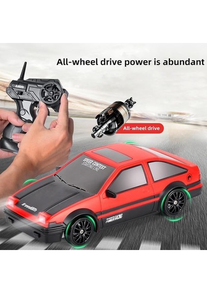 Rc Drift Car 1/24 2.4ghz 4WD Uzaktan Kumandalı Spor Yarışı Yol Aracı, LED Işık, Ler ve Drift Lastikleri (Kırmızı) (Yurt Dışından) fiyatları