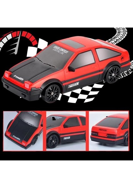Rc Drift Car 1/24 2.4ghz 4WD Uzaktan Kumandalı Spor Yarışı Yol Aracı, LED Işık, Ler ve Drift Lastikleri (Kırmızı) (Yurt Dışından) modelleri