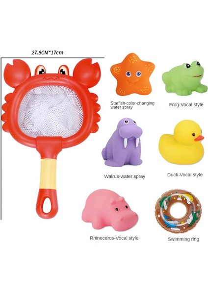 Sprey Banyo Oyuncak Seti Raket Oyun Suyu Vinil Hayvan 6 Parçalı Set (Yurt Dışından) indirimleri