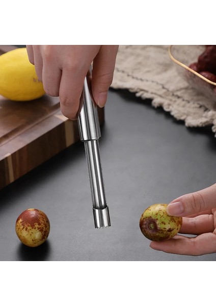Çap 0.8 cm 1 Adet Paslanmaz Çelik Meyve Oyacağı Elma Armut Alıç Kırmızı Tarih Çekirdek Sökücü Ekme Makinesi Dilimleme Bıçağı Mutfak Alet Meyve Hamuru Araçları (Yurt Dışından) fırsatları