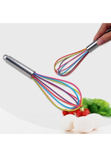 10 Inç 3 Boyutları Silikon Yumurta Çırpıcı Içecek Çırpma Mikser Manuel Paslanmaz Çelik Saplar Yumurta Krem Karıştırma Blender Mutfak Pişirme Araçları (Yurt Dışından)