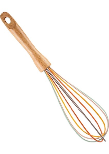 8 Inç Silikon Çırpma Manuel Ahşap Saplı Yumurta Çırpıcı Hamur Blender El Karıştırma Çubuğu Mutfak Pişirme Aracı, 10 Inç (Yurt Dışından) fırsatları