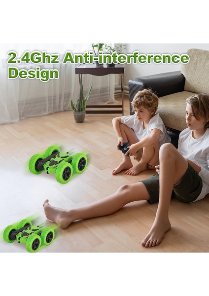 Uzaktan Kumandalı Araba, Rc Arabalar Dublör Araba Oyuncak, 4WD 2.4ghz Çift Taraflı 360° Dönen Farlı Rc Araba, Erkekler/kızlar Için Çocuk Noel Oyuncak Arabaları (Yeşil) (Yeşil) (Yurt Dışından) fiyatları