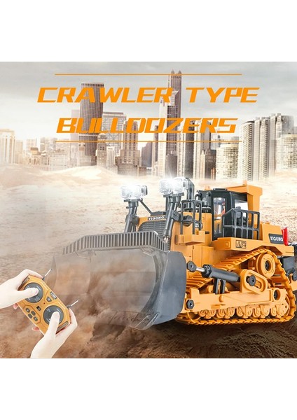 Uzaktan Kumandalı Alaşım Buldozer 9ch Işıklı 1/24 2.4g Kamyon Parça Lastik Parça Radyo Uzaktan Kumanda Iş Makinesi (Yurt Dışından) modelleri