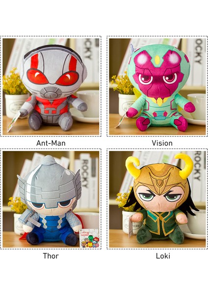 Disney Marvel Avengers Peluş Oyuncak Kaptan Amerika Örümcek Adam Demir Adam Hulk Loki Thor (Yurt Dışından)