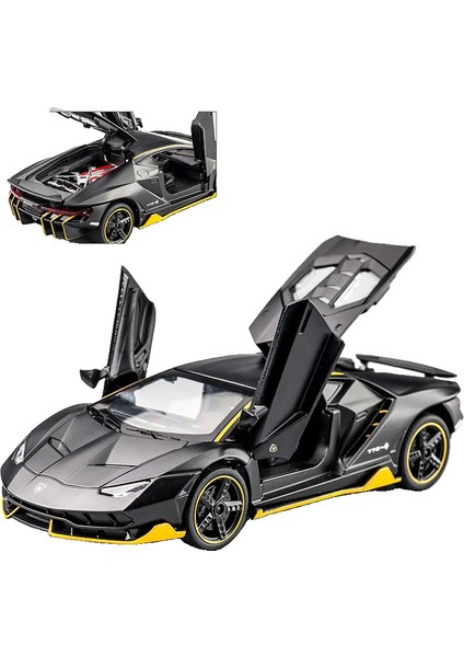 1:32 Lamborghini LP770-4 750 Alaşım Spor Araba Modeli Döküm Metal Geri Çekmeli Ses ve Işık Araba Modeli (Yurt Dışından)
