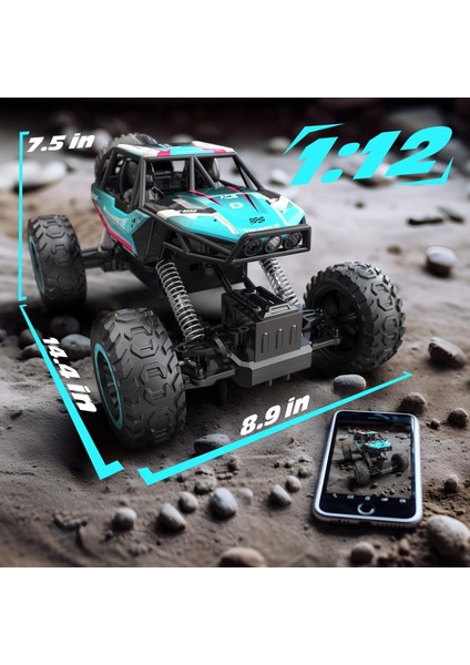 Metal Kabuklu 1:12 Uzaktan Kumandalı Araba, 4WD Off Road Canavar Kamyon, Çift Motorlu LED Far Rc Kaya Paletli, 2.4ghz Tüm Arazi Hobi Rc Araba Oyuncakları Erkek Çocuklar Için Yetişk (Yurt Dışından) fırsatları