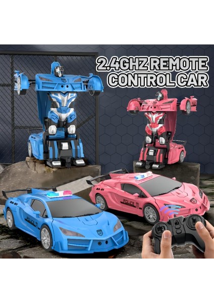 Uzaktan Kumandalı Araba - Robot Rc Arabaları Dönüştürün, Bir Düğme Deformasyonu ve 360 ° Dönme Drift, 6+ Yaş Üzeri Erkek / Kız Çocuklar Için Polis Arabası Oyuncağını Dönüştürün (M (Yurt Dışından)