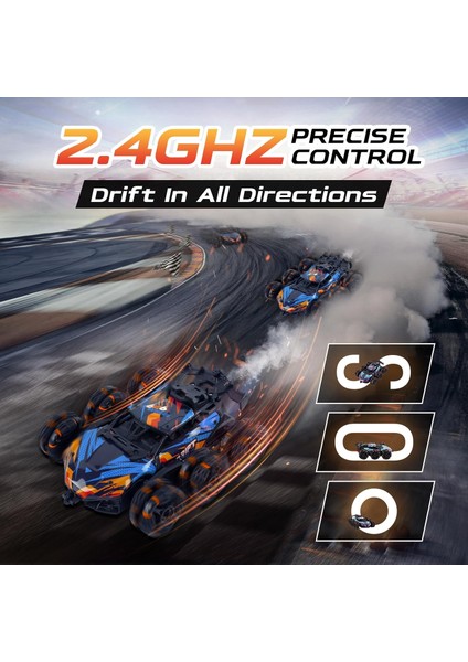 Işık ve Müzikli Hareket Algılamalı Rc Dublör Araba, 2.4ghz Drift Dublör Uzaktan Kumandalı Arabalar, 6WD Çift Taraflı 360° Dönen Dönüşüm Off Road Rc Dublör Araba, 6-12 Yaşındaki Erk (Yurt Dışından) fiyatları